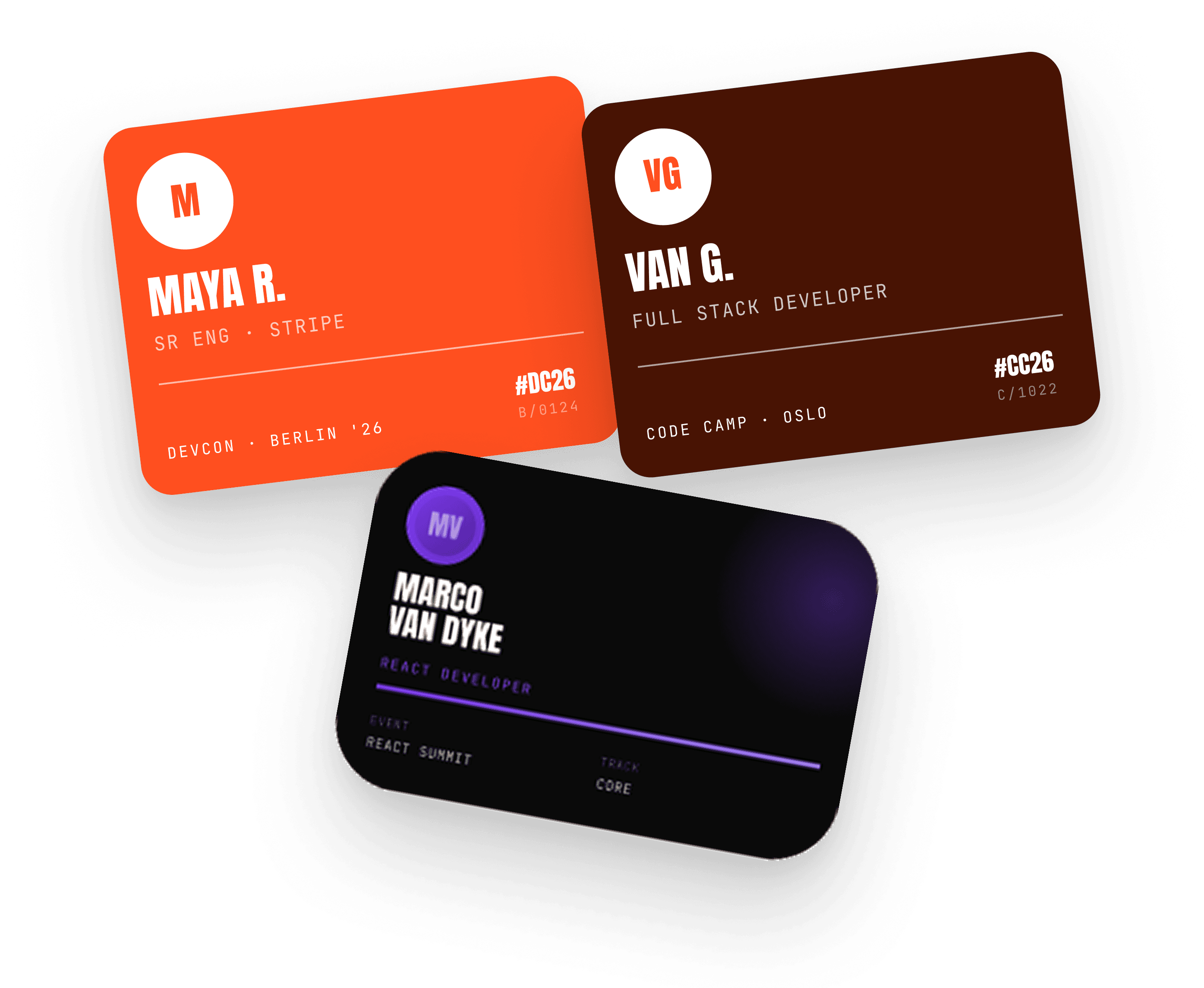 Social badges showing user profiles
